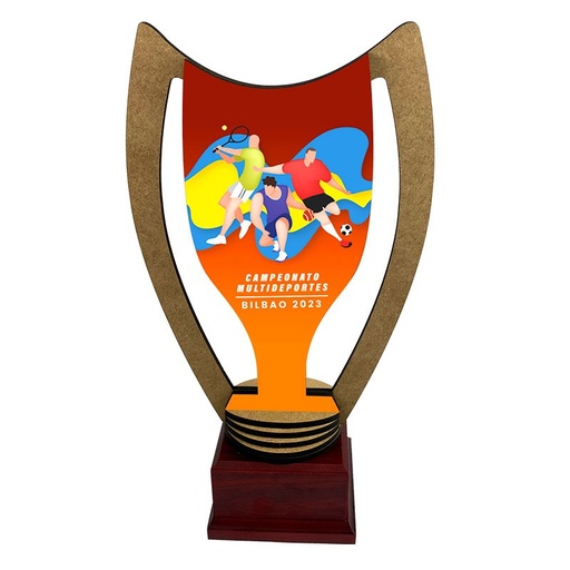 Trofeo de madera de 5 mm impreso c/peana de madera TW103 (copia)