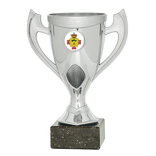 Trofeo minicopa con asas plateada