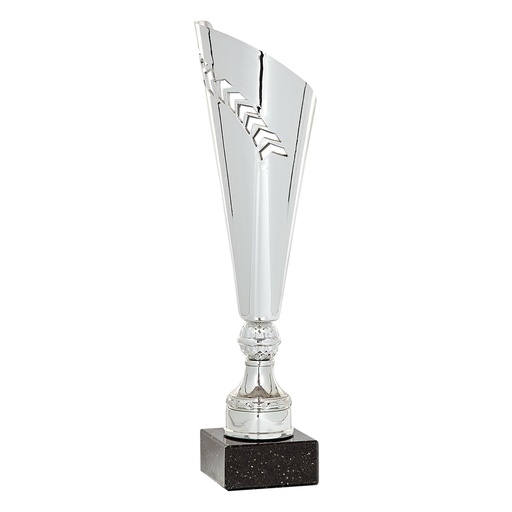 Trofeo cónico plateado
