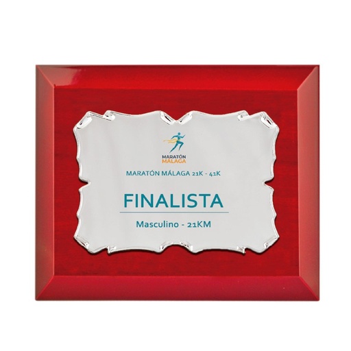 Placa homenaje en hierro de 2 tamaños. Ref. NOVARA