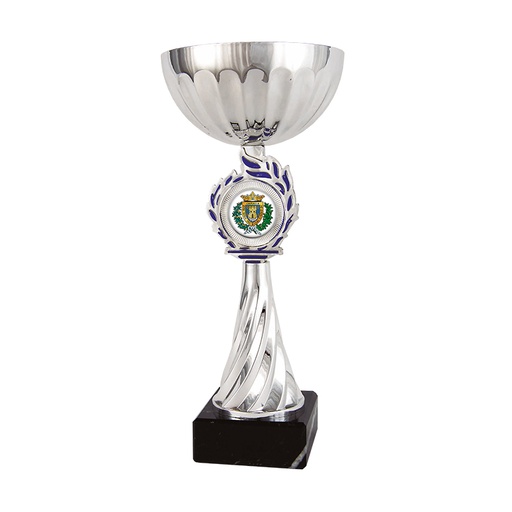 Copa laurel azul con portadiscos