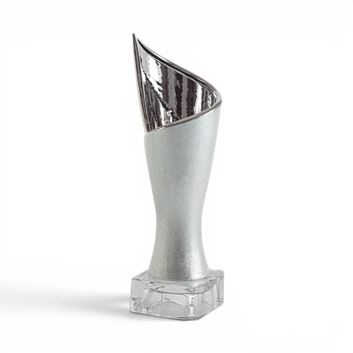 Copa plateada de cristal de diseño visual, 3 alturas Ref. 26032