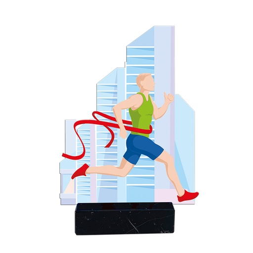 Trofeo madera de atletismo masculino de 3 alturas. Ref. 24140