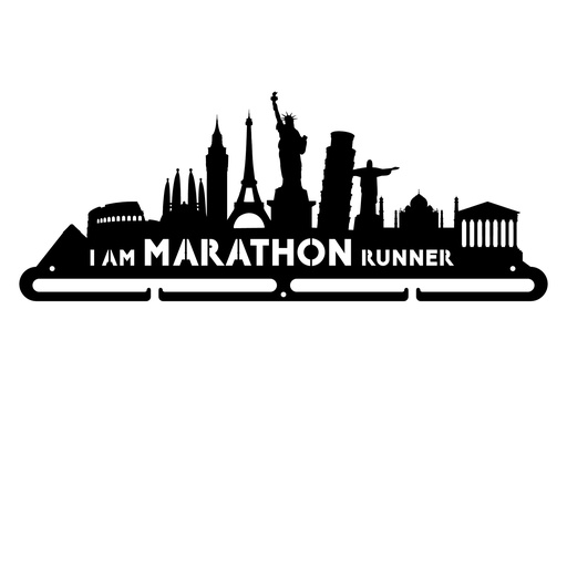 [MDL.011-1] Medallero  I Am Marathón Running Hierro 40*16cm c/Extensión (copia)