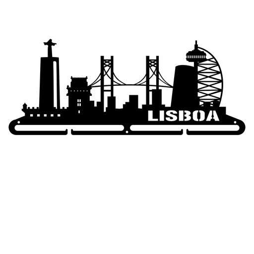 [MDL.037-1] Medallero metal skylineLisboa de 400mm