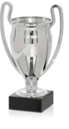 Trofeo Económico plateado con asas de 3 alturas. Ref. 26044