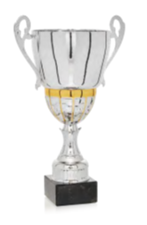 Trofeo Clásico con asas oro y plata con peana de mármol  Ref. 26012