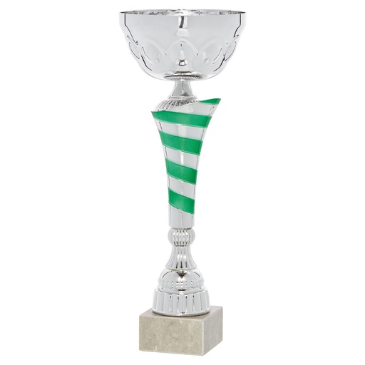 Trofeo Económico enplata y verde de 3 alturas. Ref. 65-213