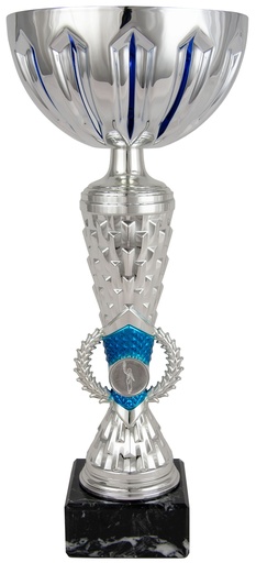 Trofeo Económico bicolor plata y azul de 3 alturas. Ref. 26045 