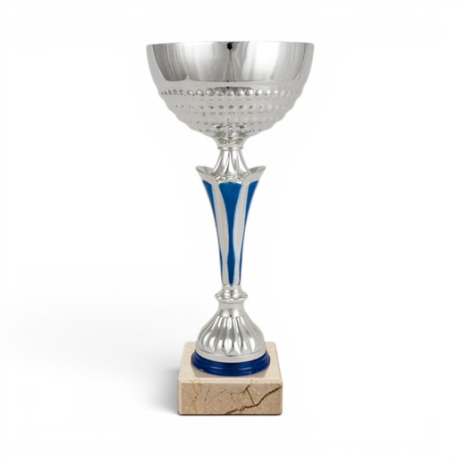 Copa plateada y azul sin asas, 3 alturas Ref. 26047