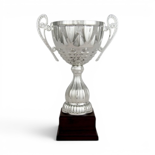 Copa plateada con asas ornamentales, 4 alturas Ref. 26015