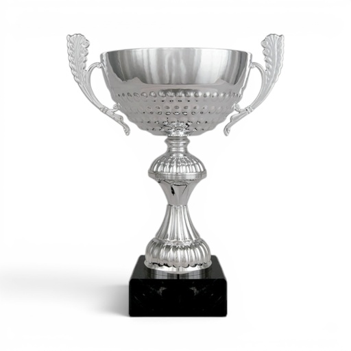 Copa plateada con asas ornamentales, 3 alturas Ref. 26020