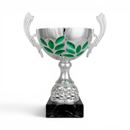 Copa plateada con asas altas, 3 alturas Ref. 26021