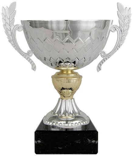 Trofeo Clásico plata-oro con asas y peana de mármol Ref. 26022