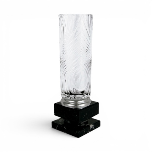 Copa plateada de cristal con peana destacada, 3 alturas Ref. 26029