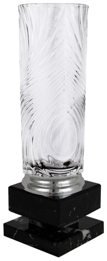Trofeo de Cristal de 3 alturas con peana de mármol Ref. 26029