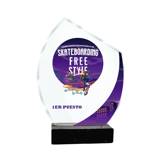 Trofeo de metacrilato impreso a todo color 